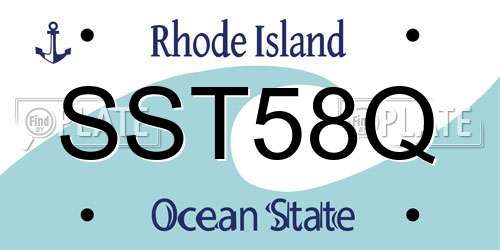 SST58Q Rhode Island License Plate