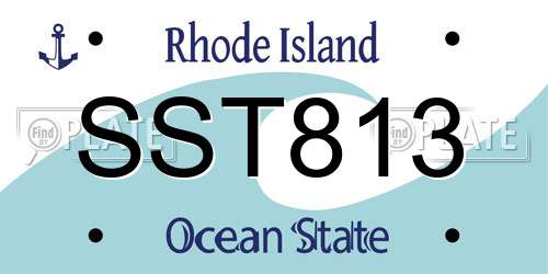 SST813 Rhode Island License Plate