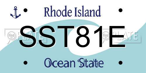 SST81E Rhode Island License Plate
