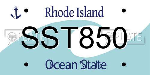 SST850 Rhode Island License Plate