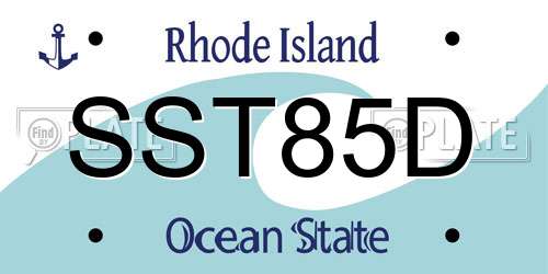 SST85D Rhode Island License Plate