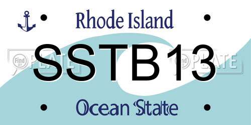 SSTB13 Rhode Island License Plate