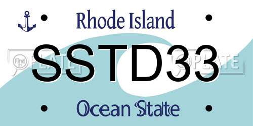 SSTD33 Rhode Island License Plate