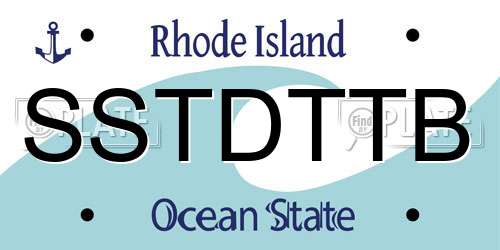 SSTDTTB Rhode Island License Plate