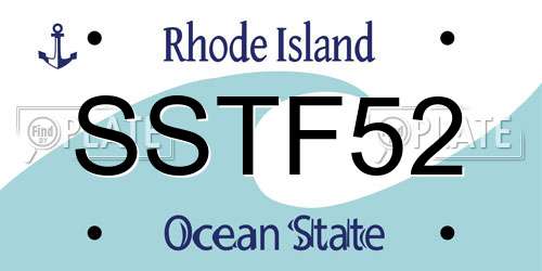 SSTF52 Rhode Island License Plate
