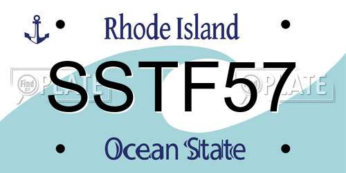 SSTF57 Rhode Island License Plate