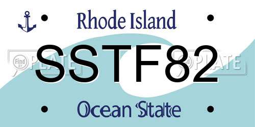 SSTF82 Rhode Island License Plate