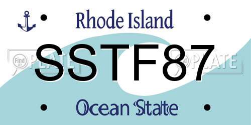 SSTF87 Rhode Island License Plate