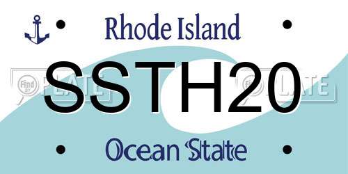 SSTH20 Rhode Island License Plate