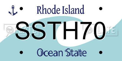 SSTH70 Rhode Island License Plate
