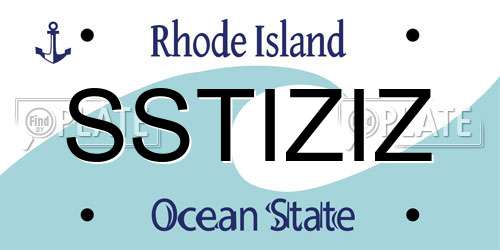 SSTIZIZ Rhode Island License Plate