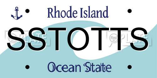 SSTOTTS Rhode Island License Plate
