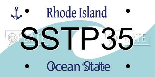 SSTP35 Rhode Island License Plate