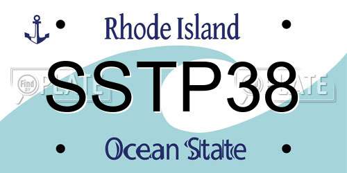 SSTP38 Rhode Island License Plate