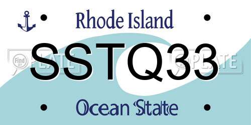 SSTQ33 Rhode Island License Plate
