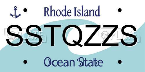 SSTQZZS Rhode Island License Plate
