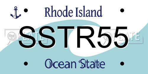 SSTR55 Rhode Island License Plate