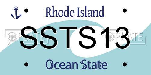 SSTS13 Rhode Island License Plate