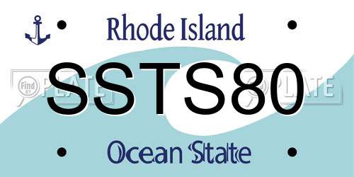 SSTS80 Rhode Island License Plate