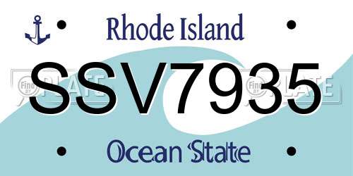 SSV7935 Rhode Island License Plate
