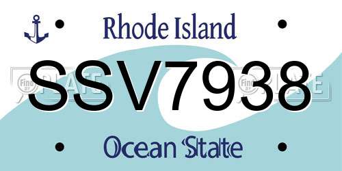 SSV7938 Rhode Island License Plate