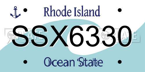 SSX6330 Rhode Island License Plate