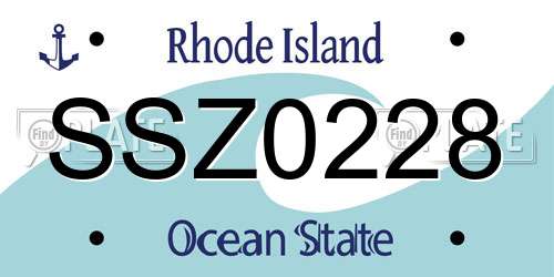 SSZ0228 Rhode Island License Plate