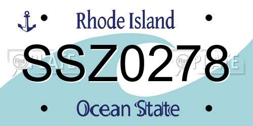 SSZ0278 Rhode Island License Plate