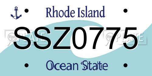 SSZ0775 Rhode Island License Plate