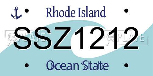 SSZ1212 Rhode Island License Plate