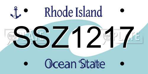SSZ1217 Rhode Island License Plate