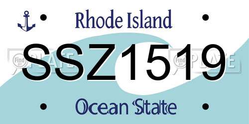 SSZ1519 Rhode Island License Plate