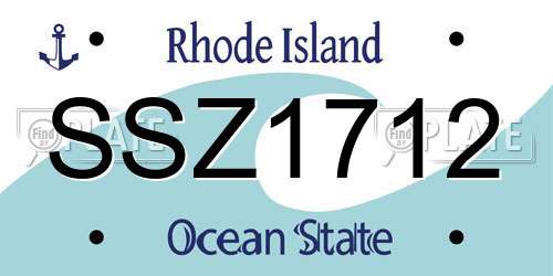 SSZ1712 Rhode Island License Plate