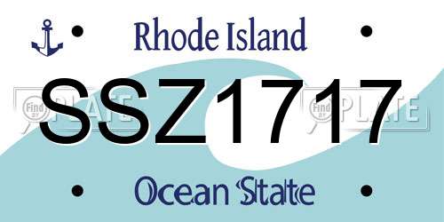 SSZ1717 Rhode Island License Plate