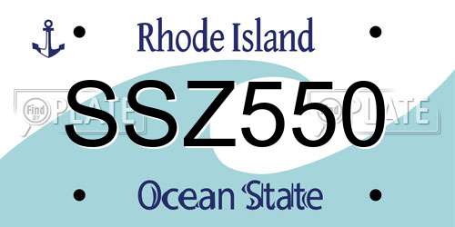 SSZ550 Rhode Island License Plate