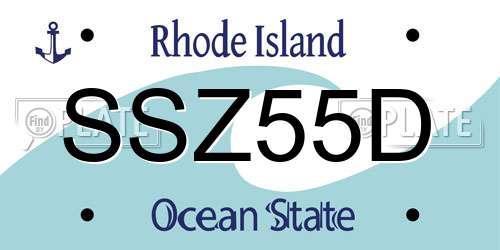 SSZ55D Rhode Island License Plate