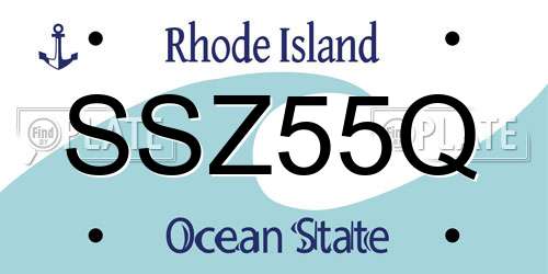 SSZ55Q Rhode Island License Plate