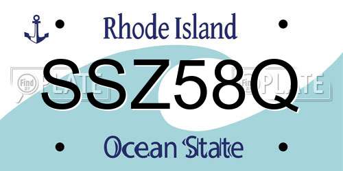 SSZ58Q Rhode Island License Plate