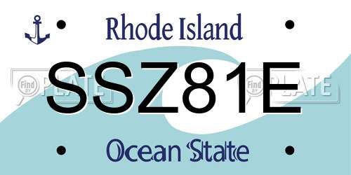 SSZ81E Rhode Island License Plate