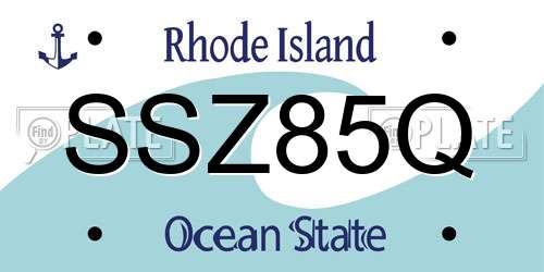 SSZ85Q Rhode Island License Plate