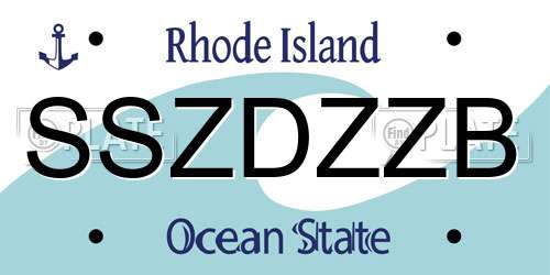 SSZDZZB Rhode Island License Plate