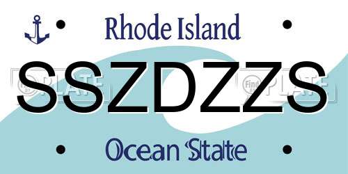 SSZDZZS Rhode Island License Plate