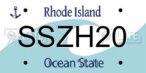 SSZH20 Rhode Island License Plate