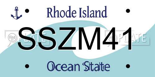 SSZM41 Rhode Island License Plate