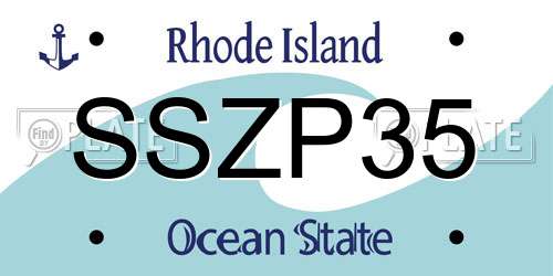 SSZP35 Rhode Island License Plate