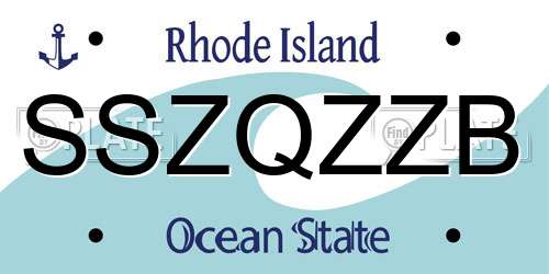 SSZQZZB Rhode Island License Plate