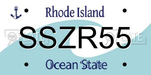 SSZR55 Rhode Island License Plate