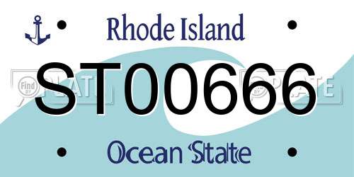 ST00666 Rhode Island License Plate