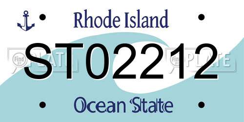ST02212 Rhode Island License Plate