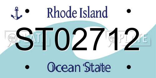 ST02712 Rhode Island License Plate